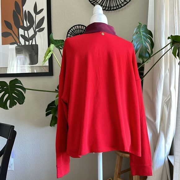 NWOT LIVI Cozy Soft Half-Zip Colorblock Cropped Pullover Adrenaline Rush 22/24 - Picture 7 of 11